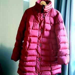 Soia & Kyo "Liric" Wine Red Down Puffer